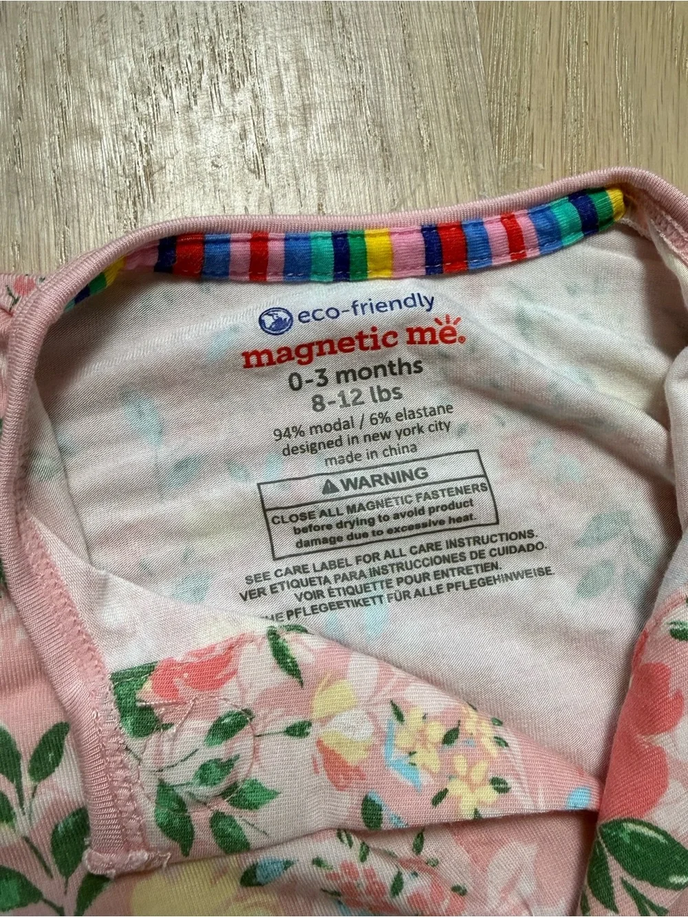 Magnetic Me - Pink Floral Footed One-Piece